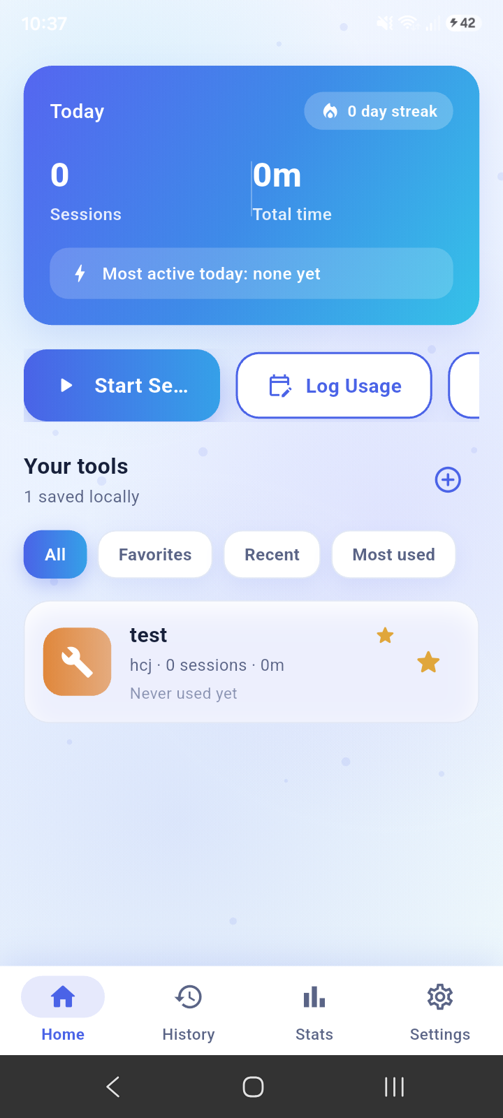 Home screen
